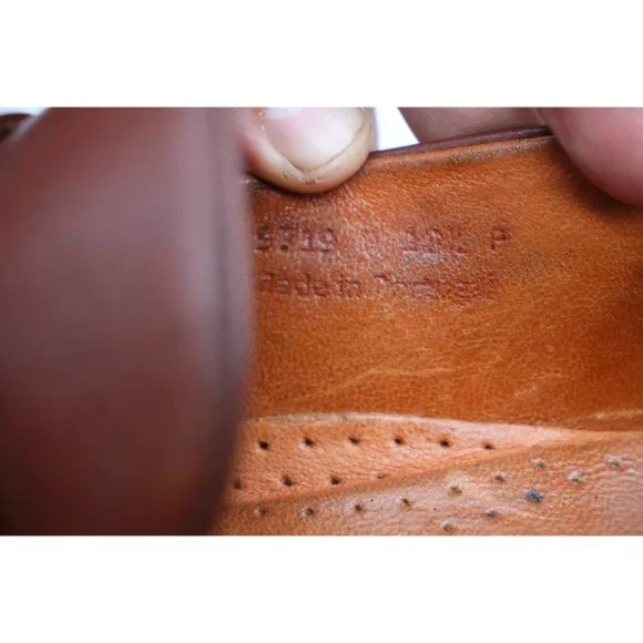 WOLF & SHEPHERD  Brown Ringer Leather Penny Loafers Men's Size 10.5 Dress Shoes - Picture 3 of 12